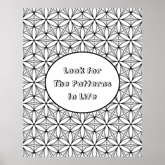 Bloem van het Leven Heilige Geometrie Grote Kleuri Poster (Voorkant)