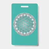 BLOEM VAN HET LEVEN - Heilige Geometrie Licht 2 Badge (Achterkant)