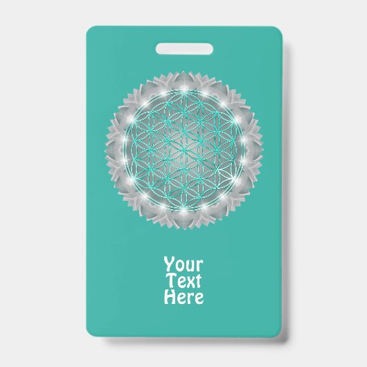 BLOEM VAN HET LEVEN - Heilige Geometrie Licht 2 Badge (Voorzijde)
