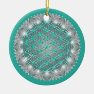 BLOEM VAN HET LEVEN - Heilige Geometrie Licht 2 Keramisch Ornament