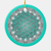 BLOEM VAN HET LEVEN - Heilige Geometrie Licht 2 Keramisch Ornament (Achterkant)