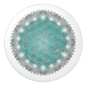 BLOEM VAN HET LEVEN - Heilige Geometrie Licht 2 Keramische Knop (Voorkant)