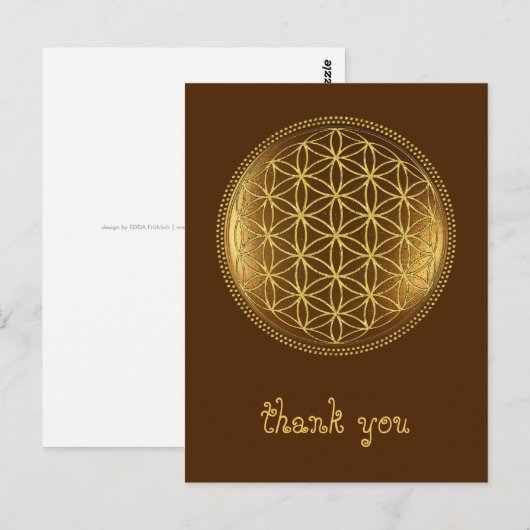 BLOEM VAN HET LEVEN - Heilige Geometrie Medaillon Briefkaart (Voorkant / Achterkant)