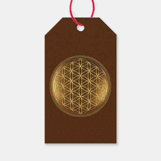 BLOEM VAN HET LEVEN - Heilige Geometrie Medaillon Cadeaulabel (Voorkant)