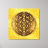 BLOEM VAN HET LEVEN - Heilige Geometrie Medaillon Canvas Afdruk (Voorkant)