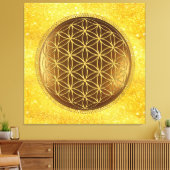 BLOEM VAN HET LEVEN - Heilige Geometrie Medaillon Canvas Afdruk (Insitu (Woonkamer))