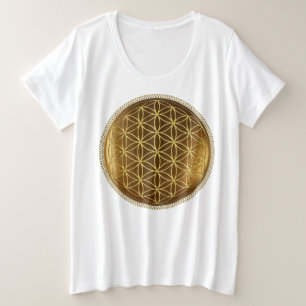 BLOEM VAN HET LEVEN - Heilige Geometrie Medaillon Grote Maat T-shirt