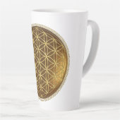 BLOEM VAN HET LEVEN - Heilige Geometrie Medaillon Latte Mok (Rechterhoek)