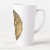 BLOEM VAN HET LEVEN - Heilige Geometrie Medaillon Latte Mok (Rechts)