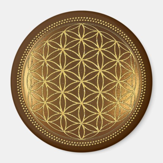 BLOEM VAN HET LEVEN - Heilige Geometrie Medaillon  Magneet (Voorkant)