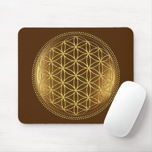 BLOEM VAN HET LEVEN - Heilige Geometrie Medaillon  Muismat (Met muis)