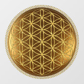 BLOEM VAN HET LEVEN - Heilige Geometrie Medaillon Raamsticker (Vel)