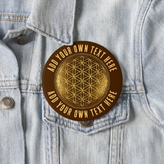 BLOEM VAN HET LEVEN - Heilige Geometrie Medaillon  Ronde Button 4,0 Cm (In situ)