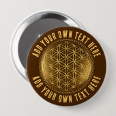 BLOEM VAN HET LEVEN - Heilige Geometrie Medaillon  Ronde Button 4,0 Cm (Voorkant /achterkant)