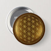 BLOEM VAN HET LEVEN - Heilige Geometrie Medaillon Ronde Button 7,6 Cm (Voorkant /achterkant)