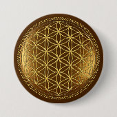 BLOEM VAN HET LEVEN - Heilige Geometrie Medaillon Ronde Button 7,6 Cm (Voorkant)