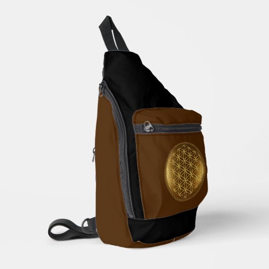 BLOEM VAN HET LEVEN - Heilige Geometrie Medaillon Sling Bag (Linkerhoek)