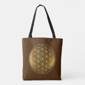BLOEM VAN HET LEVEN - Heilige Geometrie Medaillon  Tote Bag (Achterkant)