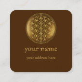 BLOEM VAN HET LEVEN - Heilige Geometrie Medaillon  Vierkante Visitekaartje (Achterkant)