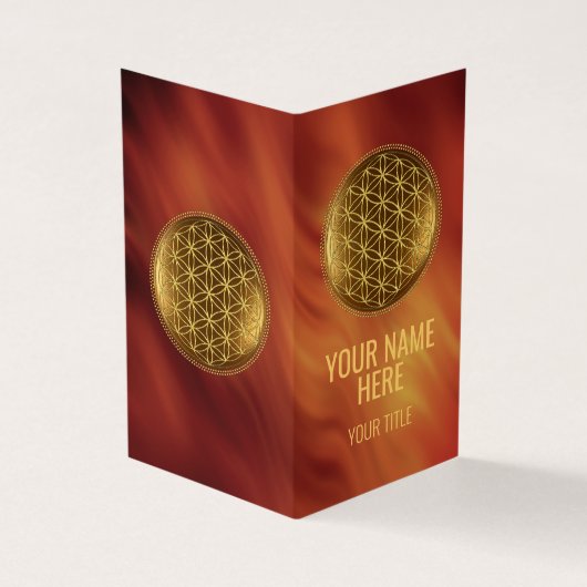 BLOEM VAN HET LEVEN - Heilige Geometrie Medaillon  Visitekaartje (Buitenkant)