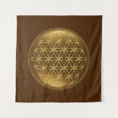 BLOEM VAN HET LEVEN - Heilige Geometrie Medaillon  Wandkleed (Voorkant (horizontaal))