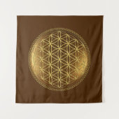 BLOEM VAN HET LEVEN - Heilige Geometrie Medaillon  Wandkleed (Voorkant)