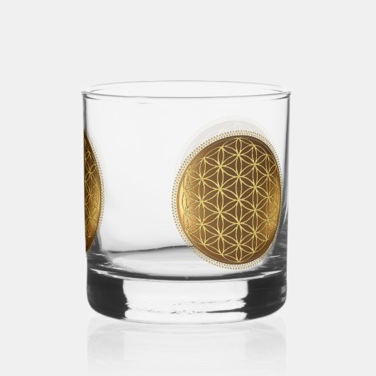 BLOEM VAN HET LEVEN - Heilige Geometrie Medaillon  Whisky Glas (Achterkant)