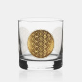 BLOEM VAN HET LEVEN - Heilige Geometrie Medaillon  Whisky Glas (Links)
