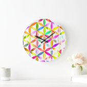 Bloem van het Leven Heilige Geometrie Ontwerp Wand Grote Klok (Huis)