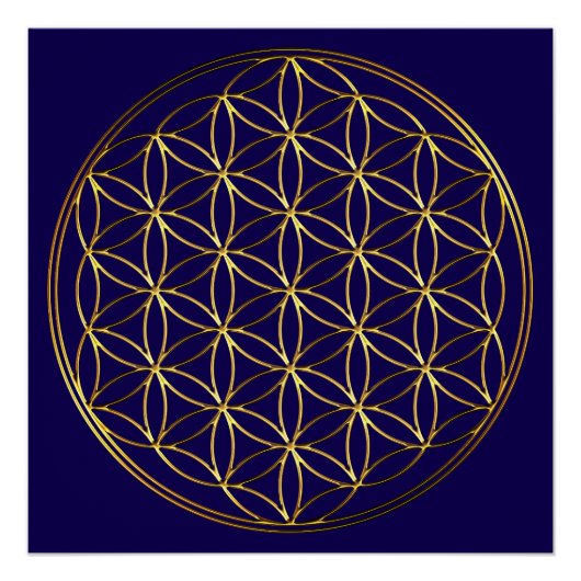 BLOEM VAN HET LEVEN - Heilige Geometrie Symbool go Perfect Poster (Voorkant)