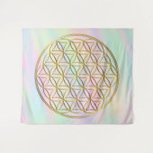 BLOEM VAN HET LEVEN - Heilige Geometrie Symbool go Wandkleed (Voorkant (horizontaal))