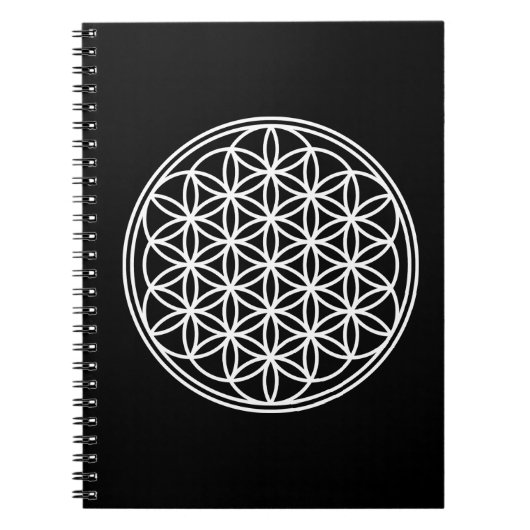BLOEM VAN HET LEVEN - Heilige Geometrie Symbool om Notitieboek (Voorkant)