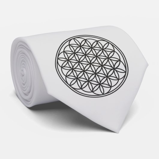 BLOEM VAN HET LEVEN - Heilige Geometrie Symbool om Stropdas (Opgerold)