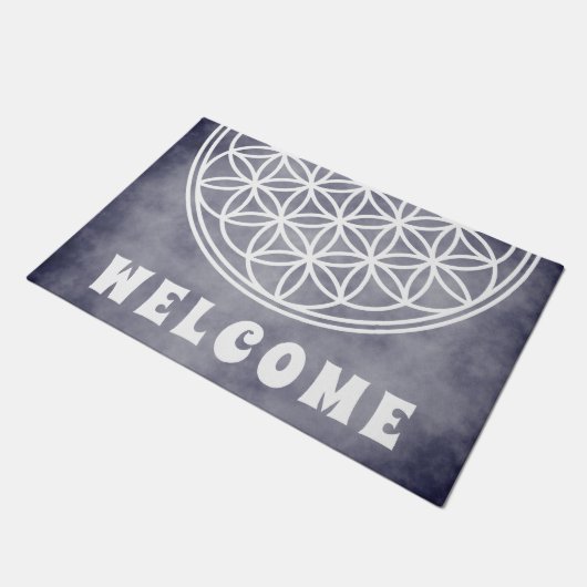 BLOEM VAN HET LEVEN - Heilige Geometrie Symboolomt Deurmat (Schuin)