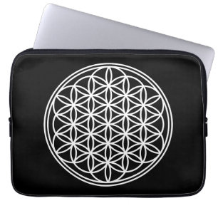 BLOEM VAN HET LEVEN - Heilige Geometrie Symboolomt Laptop Sleeve
