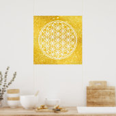 BLOEM VAN HET LEVEN - Heilige Geometrie Symboolomt Poster (Keuken)