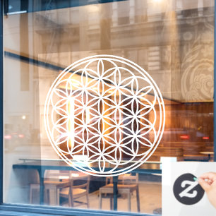 BLOEM VAN HET LEVEN - Heilige Geometrie Symboolomt Raamsticker