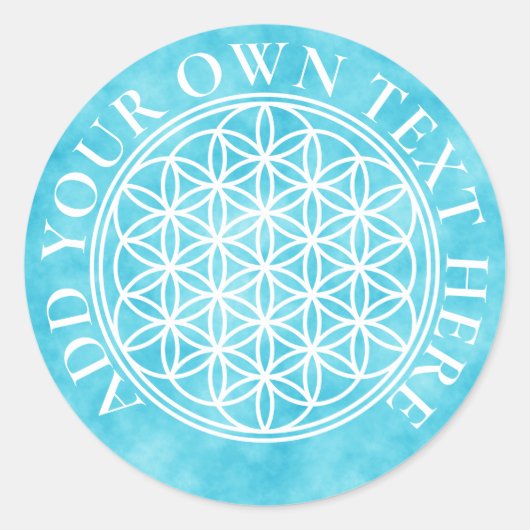 BLOEM VAN HET LEVEN - Heilige Geometrie Symboolomt Ronde Sticker (Voorkant)