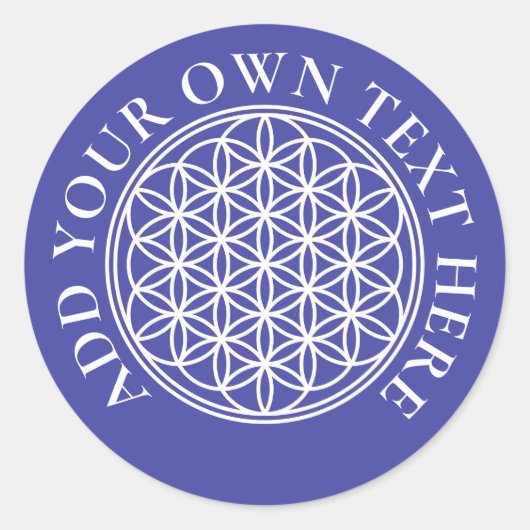 BLOEM VAN HET LEVEN - Heilige Geometrie Symboolomt Ronde Sticker (Voorkant)