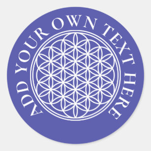 BLOEM VAN HET LEVEN - Heilige Geometrie Symboolomt Ronde Sticker