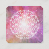 BLOEM VAN HET LEVEN - Heilige Geometrie Symboolomt Vierkante Visitekaartje (Voorkant)