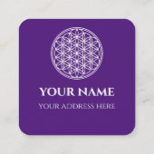 BLOEM VAN HET LEVEN - Heilige Geometrie Symboolomt Vierkante Visitekaartje (Achterkant)