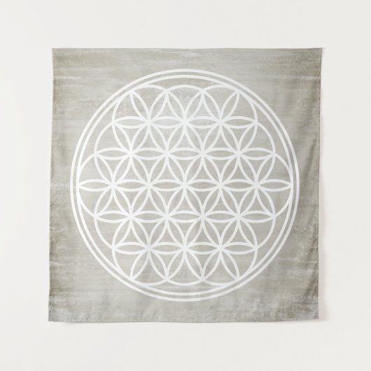 BLOEM VAN HET LEVEN - Heilige Geometrie Symboolomt Wandkleed (Voorkant (horizontaal))