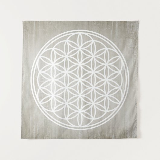 BLOEM VAN HET LEVEN - Heilige Geometrie Symboolomt Wandkleed (Voorkant)