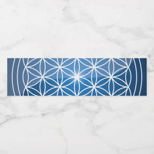 bloem van het leven heilige geometrie vormt zaad v waterfles etiket (Enkel label)