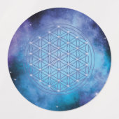 bloem van het leven, heilige geometrisch, mandala, labels (Design 1)