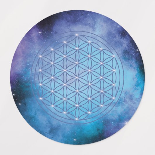 bloem van het leven, heilige geometrisch, mandala, labels (Design 1)