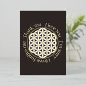 Bloem van het Leven Ho'oponopono Zwart & Wit Folie Feestdagenkaart (Staand Voorkant)