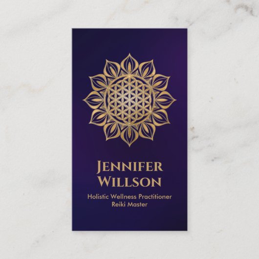 Bloem van het leven in Lotus Visitekaartje (Voorkant)