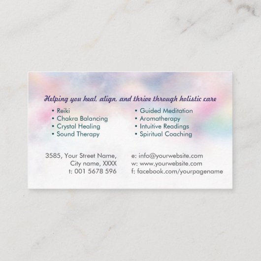 Bloem van het leven in Lotus Visitekaartje (Achterkant)